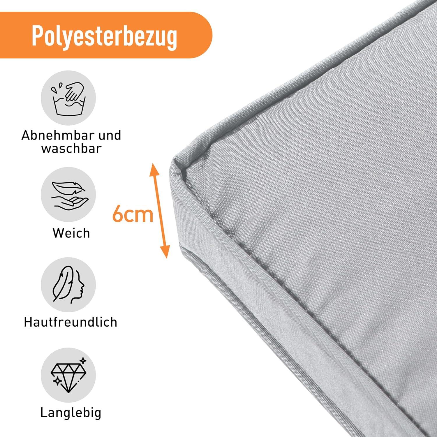 Gartenmöbel Set Poly Rattan Sitzgruppe Esstisch Lounge 7 Personen Khaki