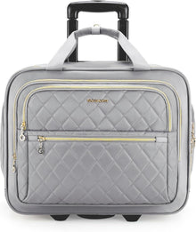 Rollbare Laptoptasche für Damen 15,6-Zoll Handgepäck mit Rollen