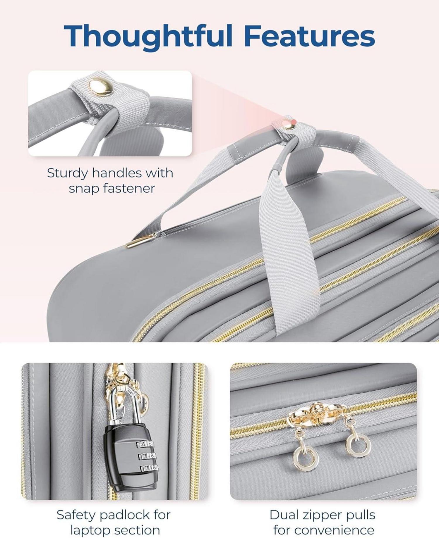 Rollbare Laptoptasche für Damen 15,6-Zoll Handgepäck mit