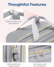 Rollbare Laptoptasche für Damen 15,6-Zoll Handgepäck mit