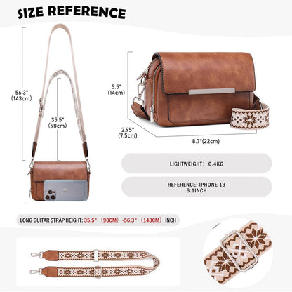 Handy Umhängetasche Vegan Leder Crossbody Schultertasche Verstellbarem
