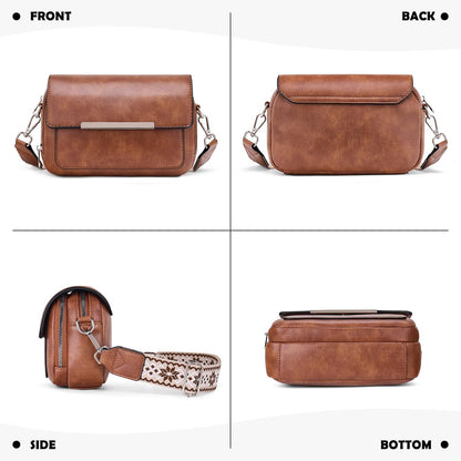 Damen Umhängetasche Vegan Leder Crossbody Schultertasche abnehmbarer Gurt