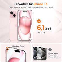 Panzer Schutz Glas iPhone 15 - 3er-Pack HD-Klar 9H-Härtegrad