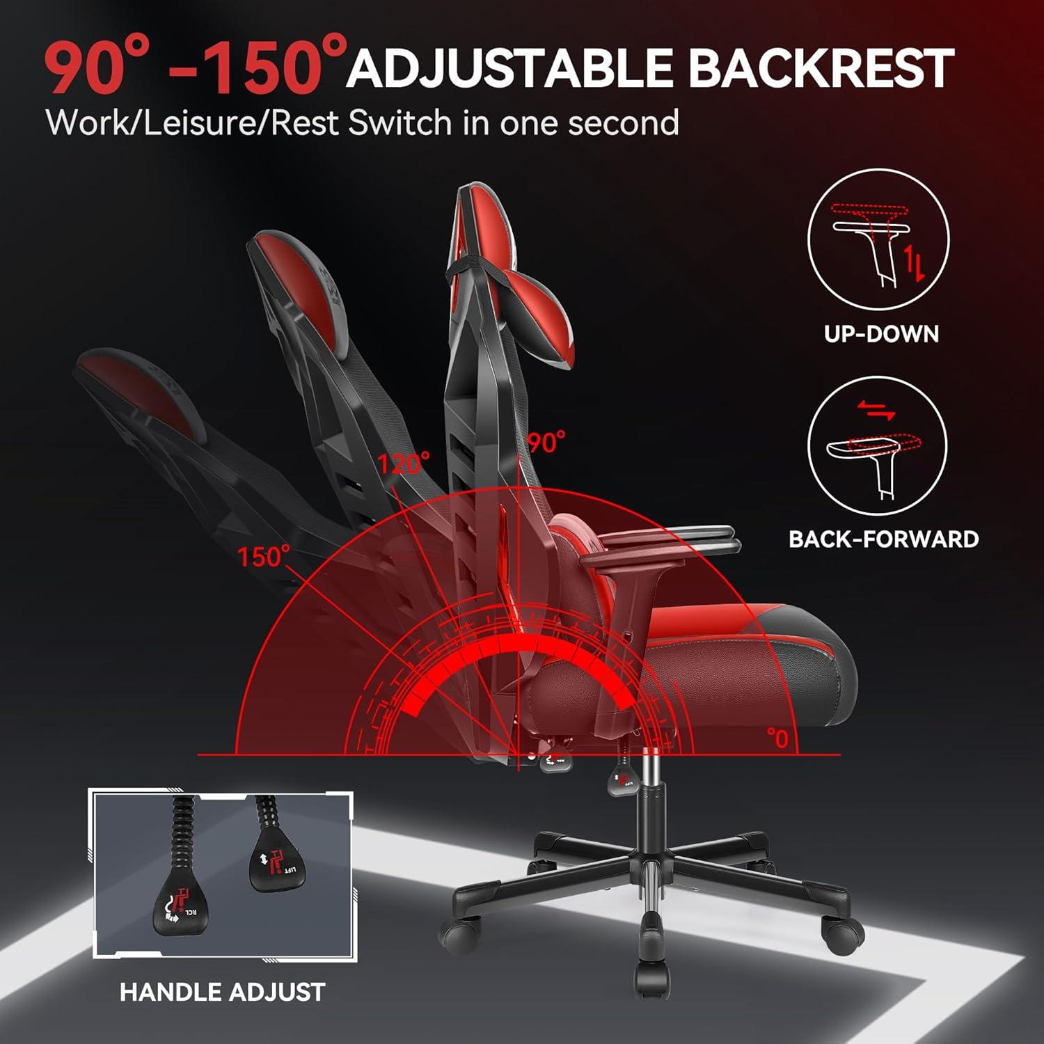 OneGame Gaming Stuhl Racing Style Verstellbar Schwarzrot