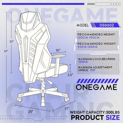 OneGame Gaming Stuhl Atmungsaktiv Racing Style Drehstuhl Verstellbar