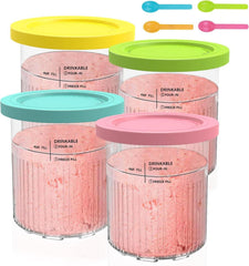4er Set Eisbehälter mit Deckel für Ninja Creami Deluxe Pints 680ml