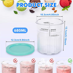 4er Set Eisbehälter mit Deckel für Ninja Creami Deluxe Pints 680ml