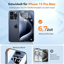 UNBREAKcable Panzer Schutz Glas iPhone 15 Pro Max 3er-Pack
