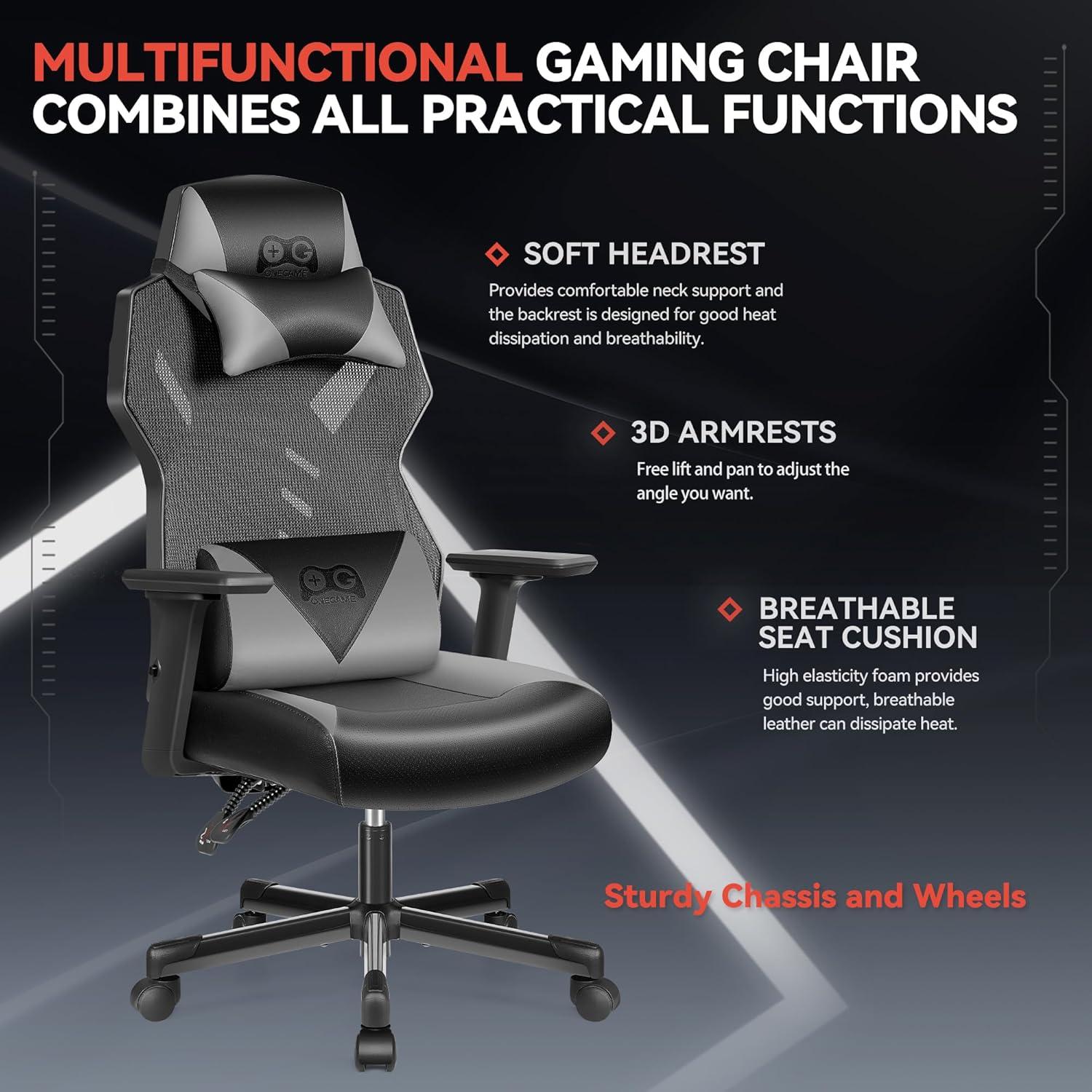 Video Gaming Stuhl Atmungsaktiver Racing Style Drehstuhl Ergonomisch