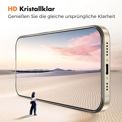 Panzer Schutz Glas iPhone 15 Pro 3er-Pack HD-Klar 9H-Härtegrad 6,1 Zoll