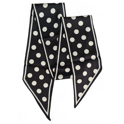 Langer Satin-Schal mit Polka-Dot-Muster und Bundfunktion