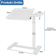Höhenverstellbarer Laptoptisch mit Rollen und