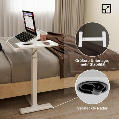 Höhenverstellbarer Laptoptisch mit Rollen und Neigung bis