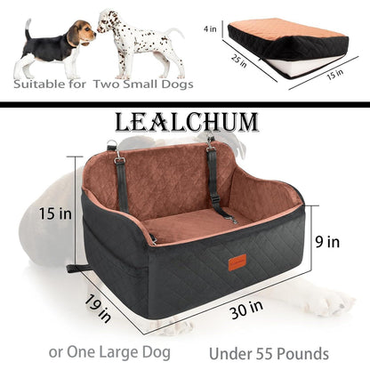 Hundeautositz mittelgroß mit Leine & Memory-Schaum