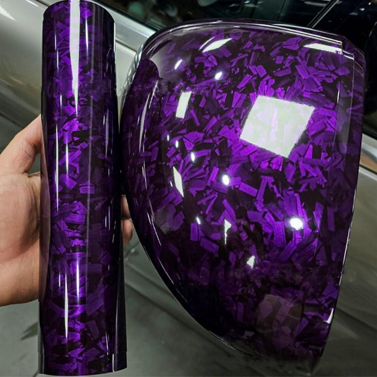 Autofolie Forged Carbon Lila Glanz – Car Wrapping Folie 75x152cm