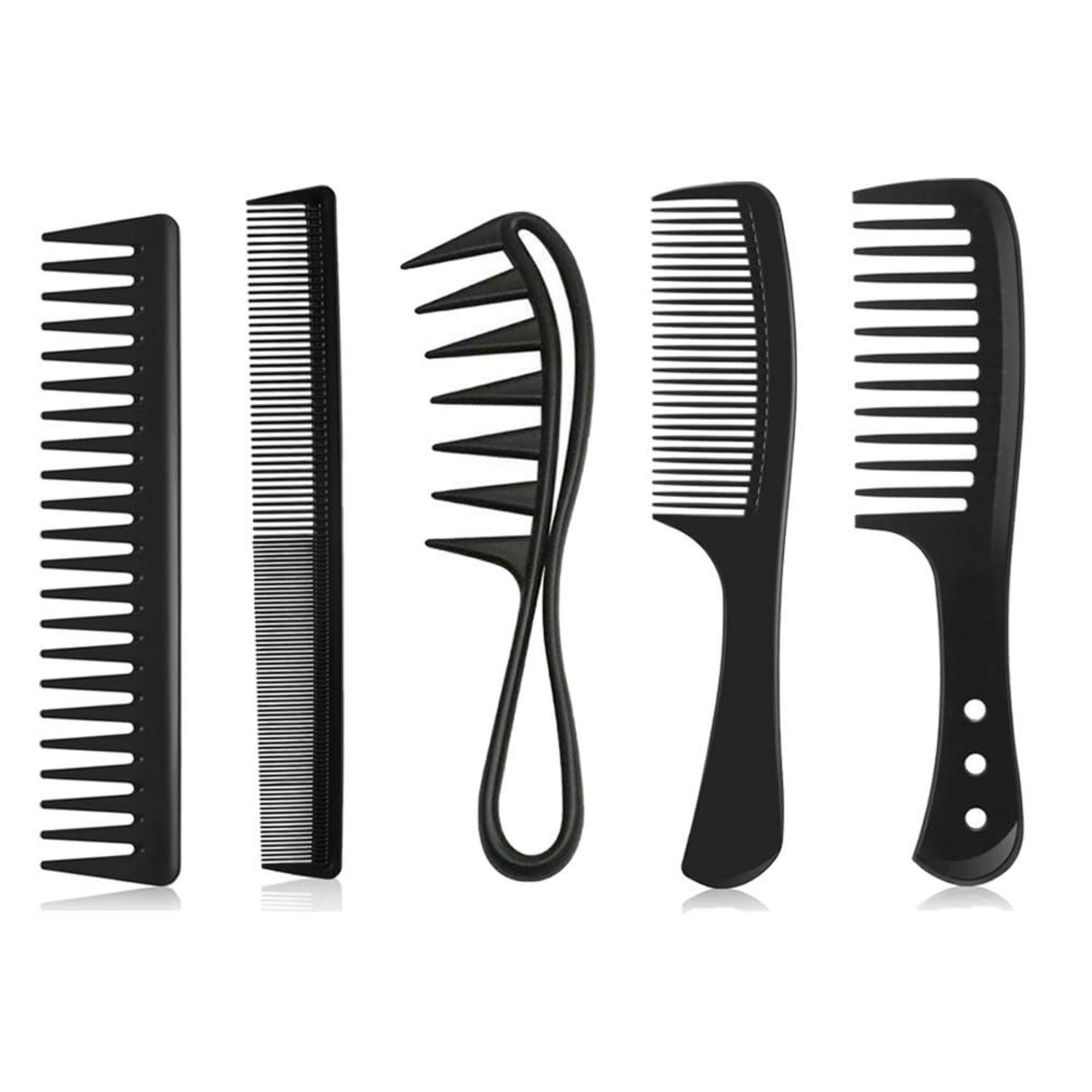 Professionelles Haarkamm-Set 5 Stück Kunststoff Schwarz