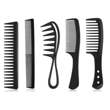Professionelles Haarkamm-Set 5 Stück Kunststoff Schwarz