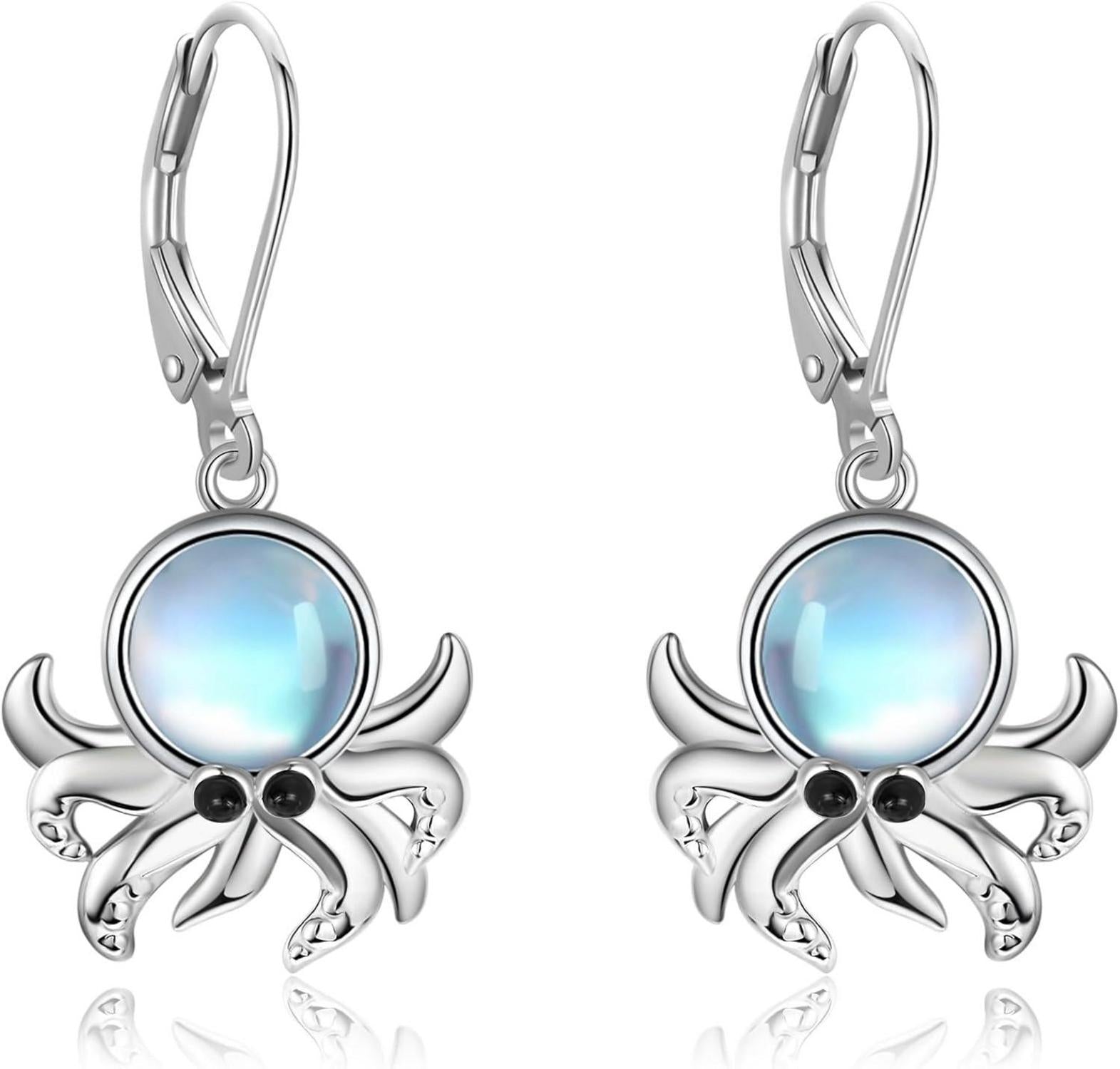 925 Sterling Silber Oktopus Ohrringe Meerestier Schmuck Geschenk