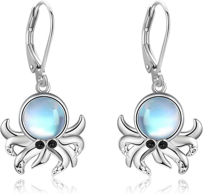 925 Sterling Silber Oktopus Ohrringe Meerestier Schmuck Geschenk