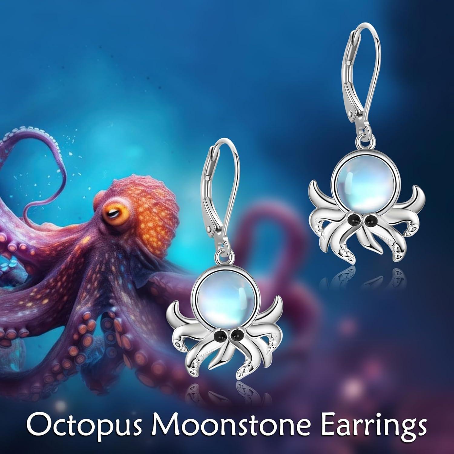 925 Sterling Silber Octopus Quallen Ohrringe Ozean Schmuck Damen