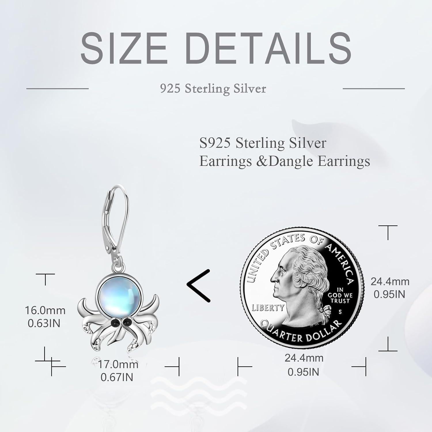 Quallen Octopus Ohrringe Damen 925 Silber Ozean Schmuck