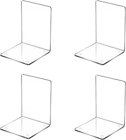 Acryl Buchstützen Transparent Rutschfesten Aufklebern 4er Set