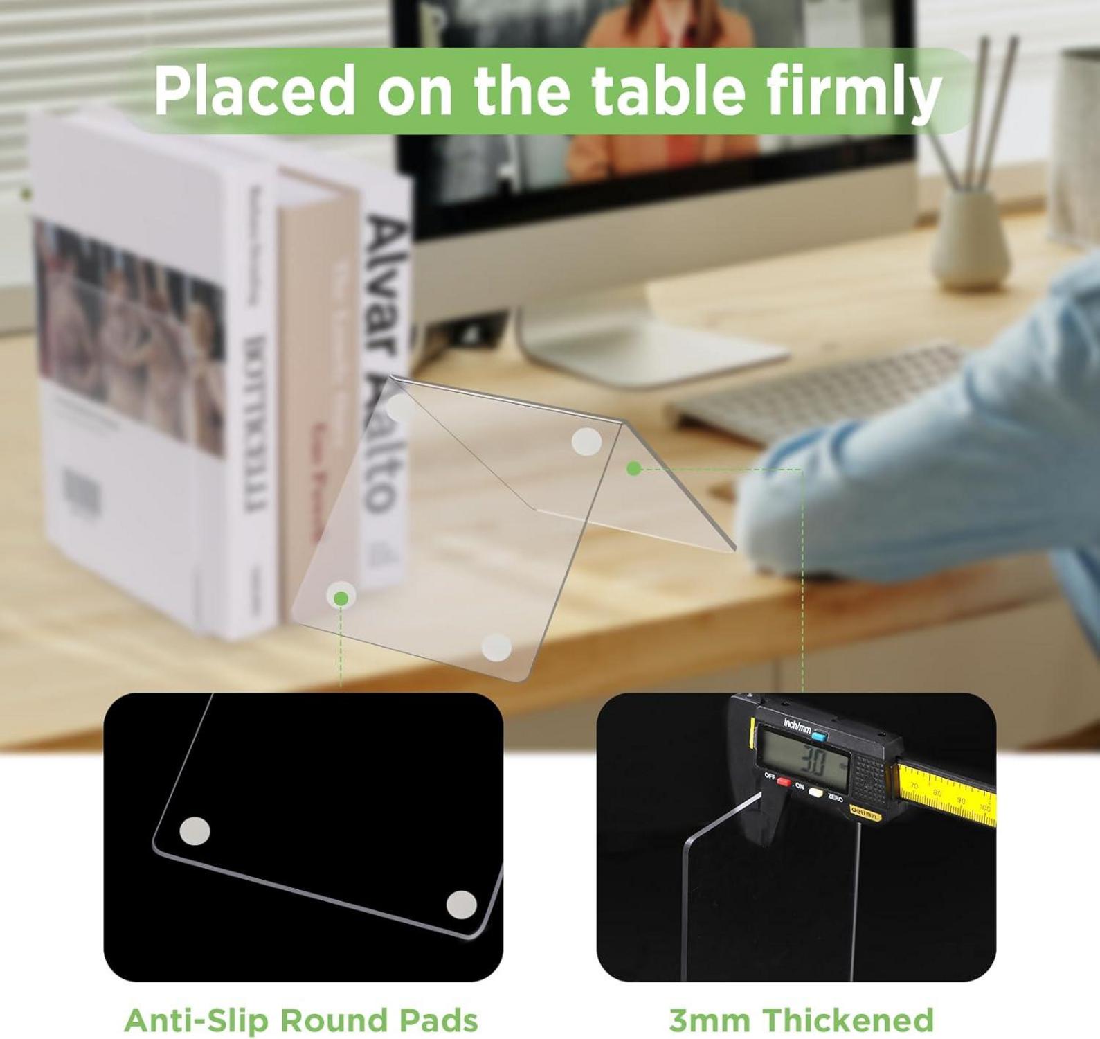 Acryl Buchstützen Transparent Rutschfesten Aufklebern 4er Set