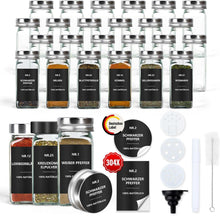 24er Set Gewürzgläser aus Glas mit Streueinsatz und Etiketten