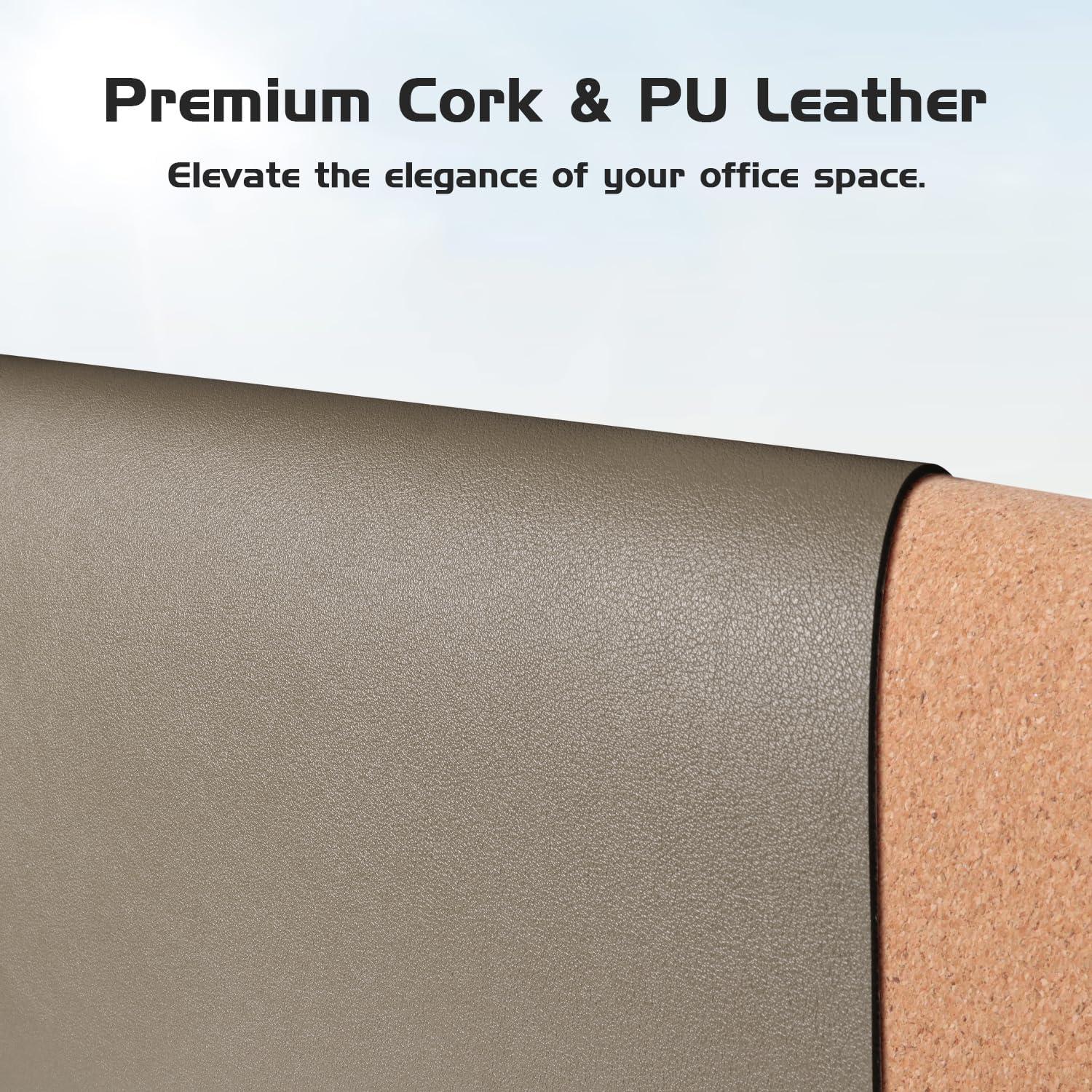 Schreibtischunterlage Kork PU-Leder 96x43cm Kaffee