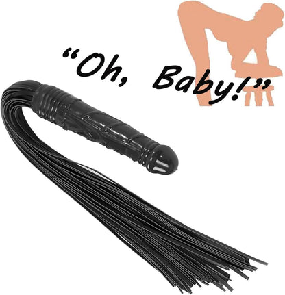 BDSM Leder Flogger Peitsche Quastenpeitsche 2in1 Set 19 cm