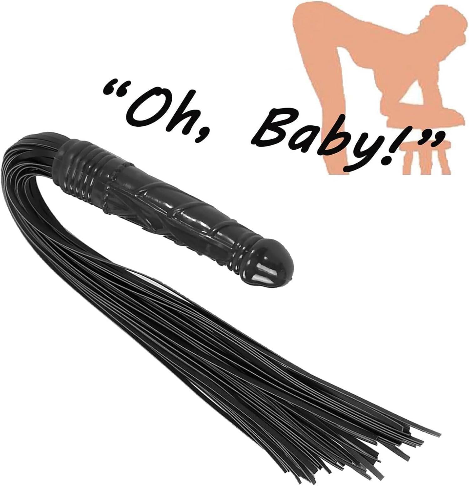 BDSM Leder Flogger Peitsche Quastenpeitsche 2in1 Set 19 cm