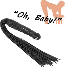 BDSM Leder Flogger Peitsche Quastenpeitsche 2in1 Set 19 cm