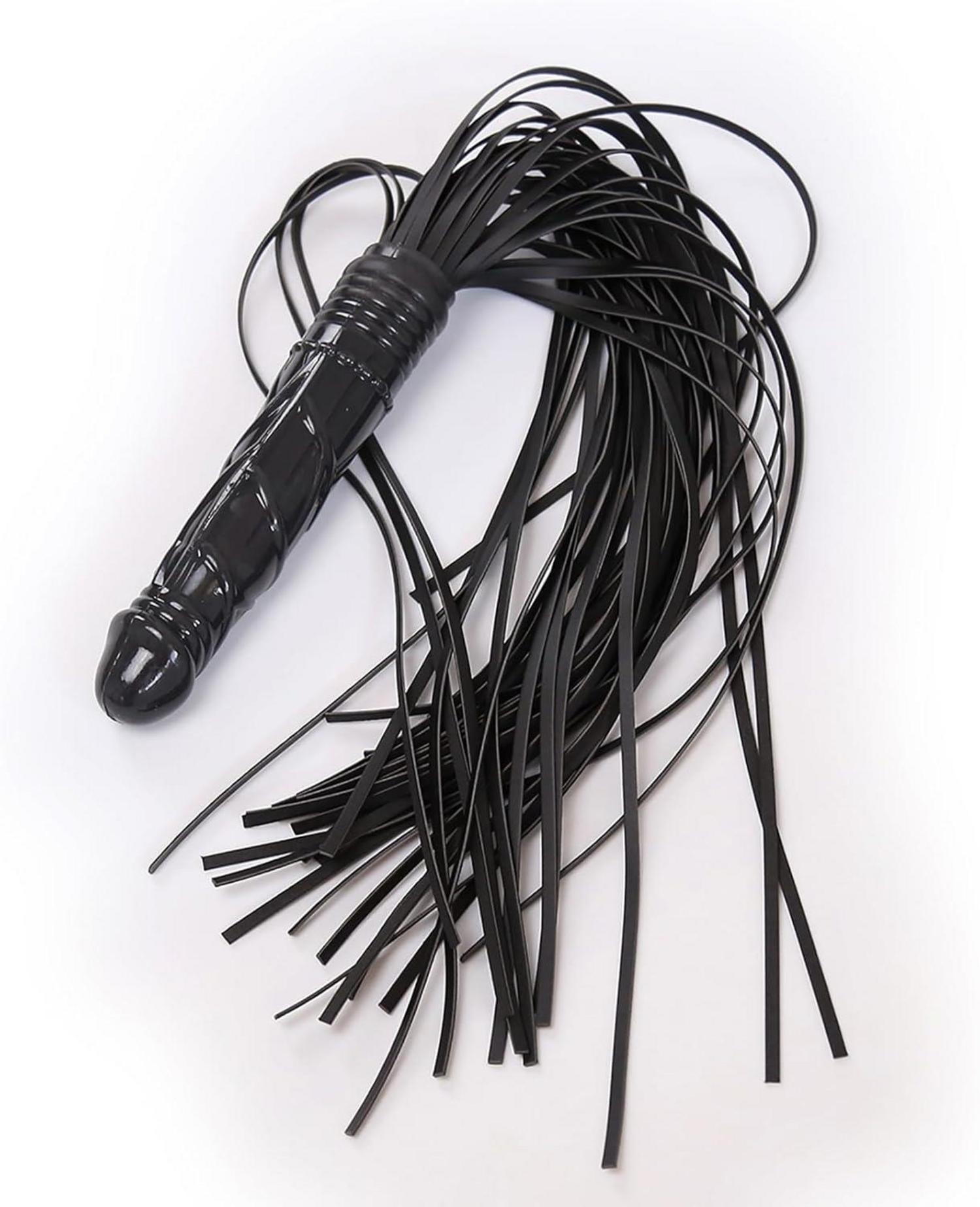 BDSM Leder Flogger Peitsche 19cm Dildo Analplug Sexspielzeug Bondage