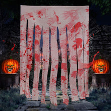 Halloween Gaze Türvorhang mit blutigen Handabdrücken 2er Set