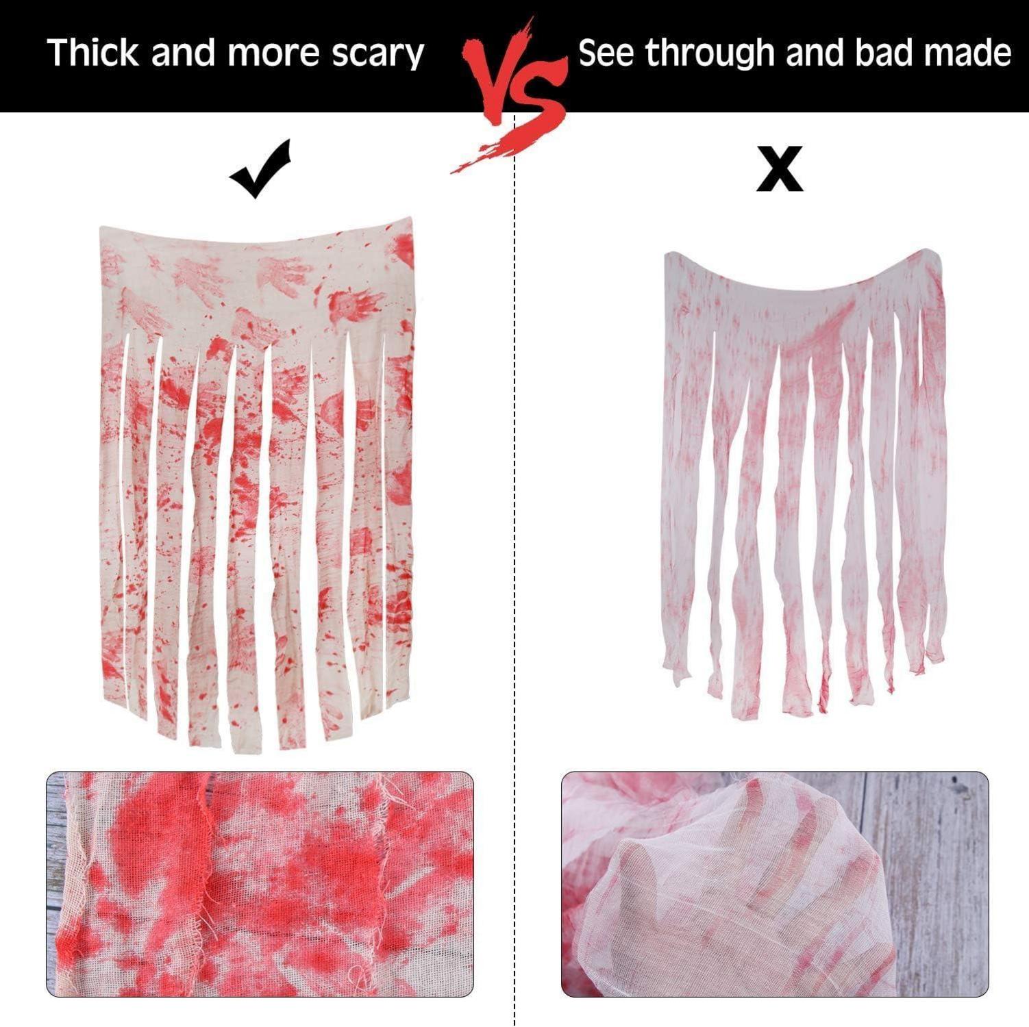 Halloween Deko Türvorhang Gaze Blutige Handabdrücke Gruselig Party