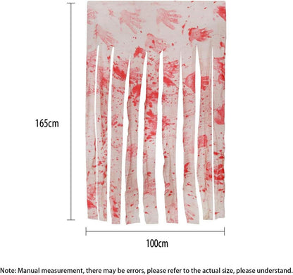 Halloween Deko Gaze Türvorhang Blutige Handabdrücke 165x100cm