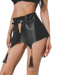 Damen Leder Harness Taillengürtel Punk Gothic Minirock Einstellbar