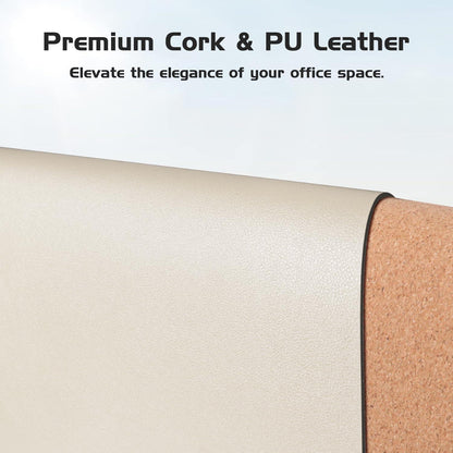 Schreibtischunterlage Kork PU-Leder Beige 96x43cm