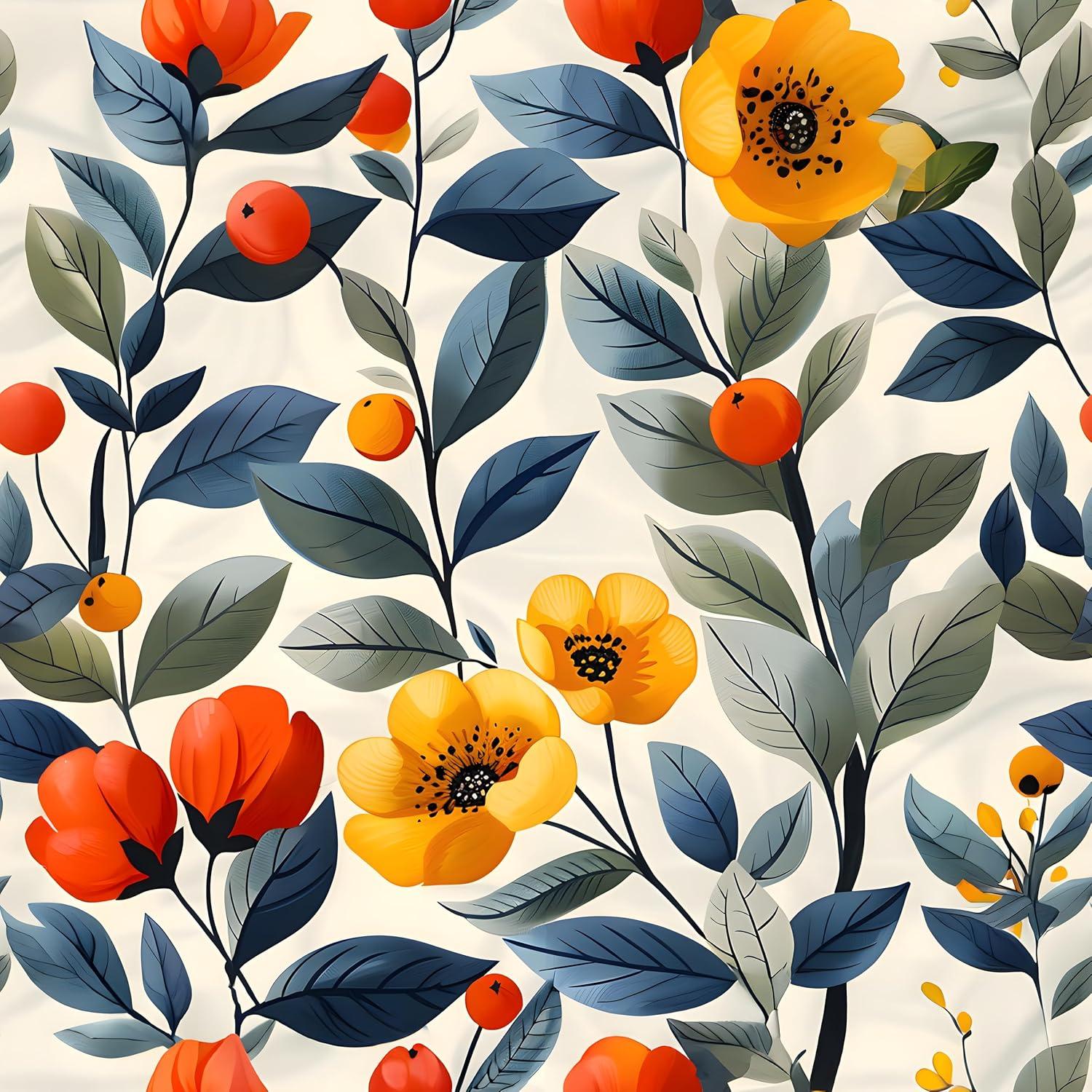 Selbstklebende Blumen Tapete PVC Folie Möbelfolie 44cm x 300cm