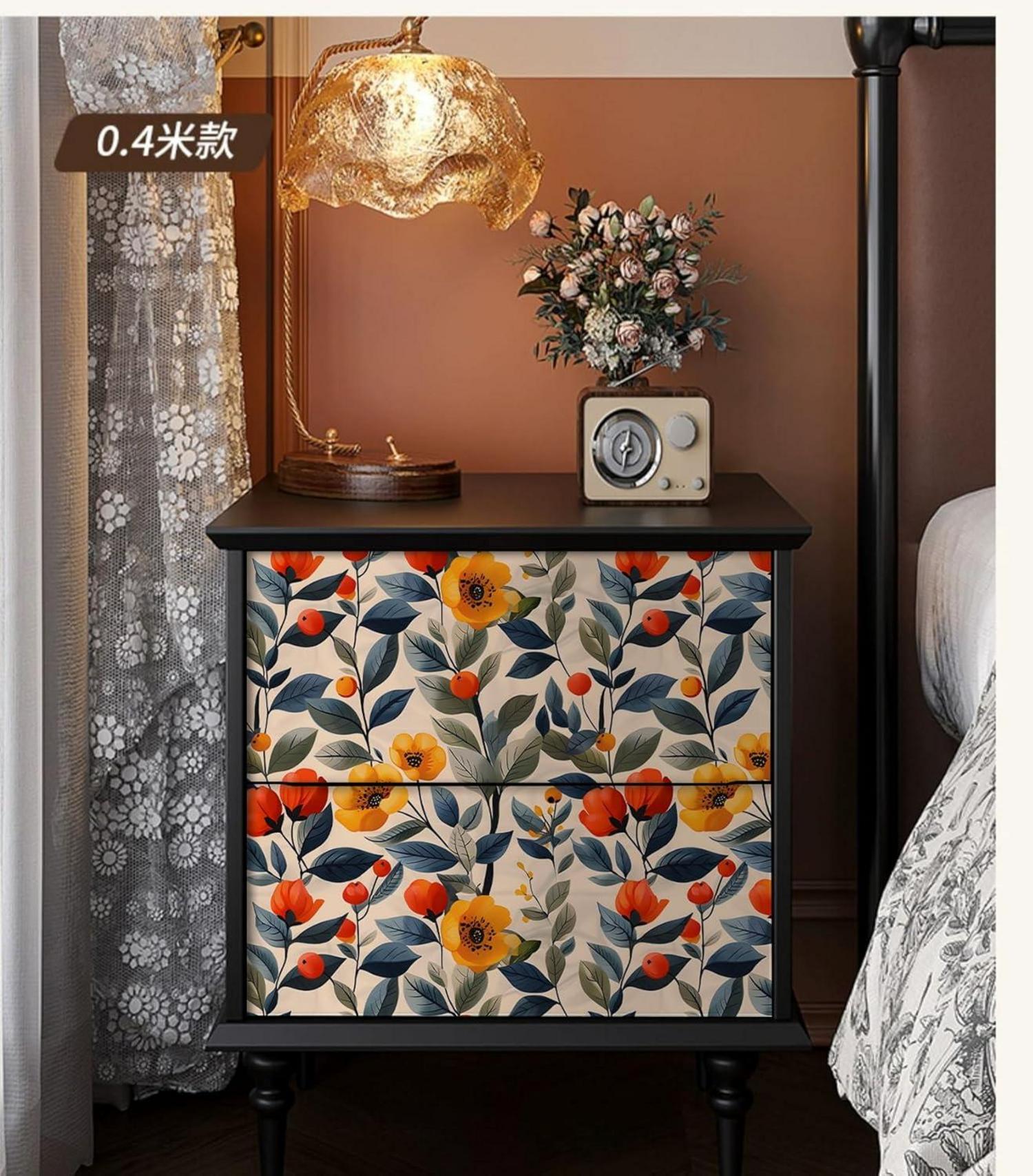 Selbstklebende Blumen Tapete PVC Folie Möbelfolie 44cm x 300cm
