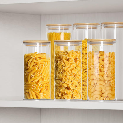 3er-Set Vorratsgläser 1400ml mit Luftdichtem Bambusdeckel