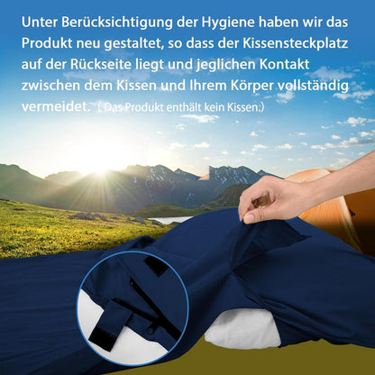 Ultraleichter Hüttenschlafsack Dunkelblau – 2in1 Reisebegleiter