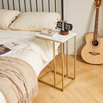 C-Form Beistelltisch Laptoptisch Sofa Marmor Holz Gold SqlCommand YD-TM051G