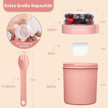 Müslibecher to Go 560ml + 230ml Kinder Löffel Joghurtbecher