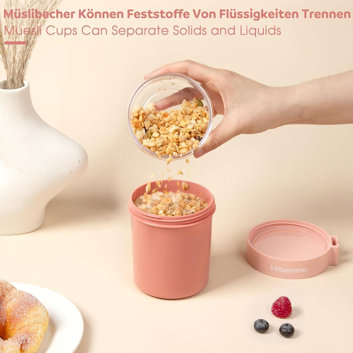 Müslibecher to Go Joghurtbecher Kinder Löffel Müsli Cup Cornflakes