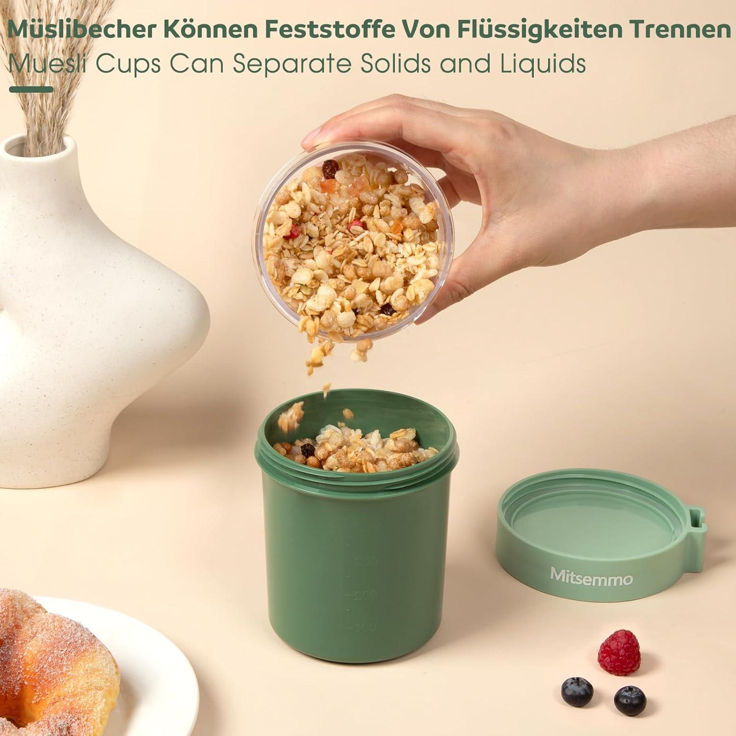 Müslibecher to Go Joghurtbecher Kinder Löffel Müsli Cup Cornflakes