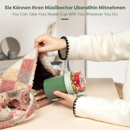 Müslibecher to Go mit Joghurtbecher für Kinder und Löffel