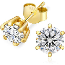 Moissanite Ohrringe Silber 925 Damen VVS1 D 14K Gold 7,5mm