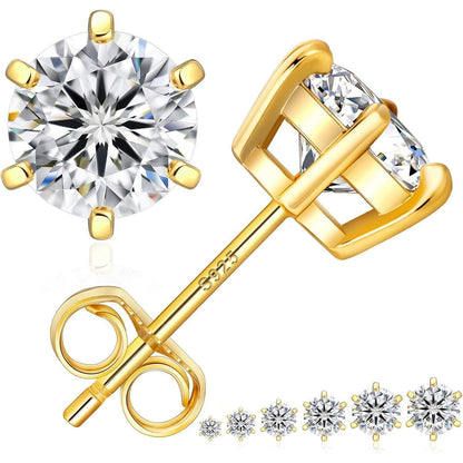 Moissanite Ohrringe Silber 925 Damen VVS1 D 14K Gold 7,5mm