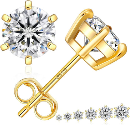 KRKC&CO Damen Ohrringe 925 Silber 3,0ct Moissanit D VVS1 Gold